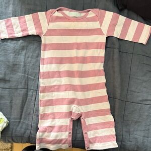 Charming Pink and White Striped Kids Footie